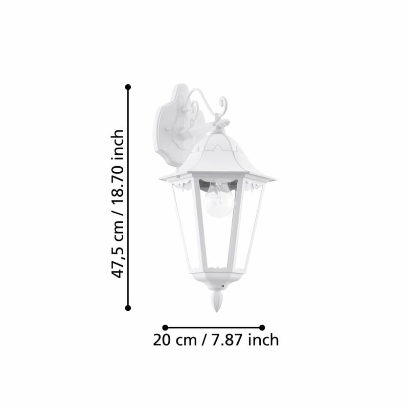 Udvendig væglampe Navedo Nedadrettet - Hvid - Have - Udendørs miljø - Altan & terrasse - Altanbelysning