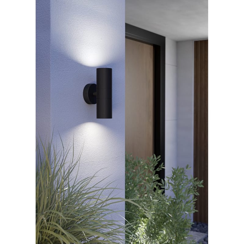 Udvendig væglampe Tomelloso med 2 lamper - Sort - Have - Udendørs miljø - Entré - Entrébelysning