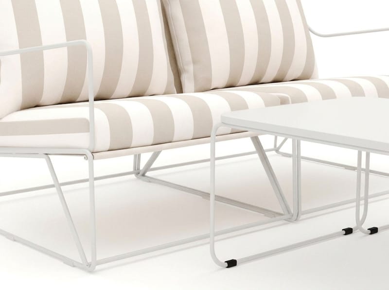 Usteryd 2-personers loungesofa med indskudsborde - Beige/Stribet - Havemøbler - Loungemøbler - Sofagrupper udendørs