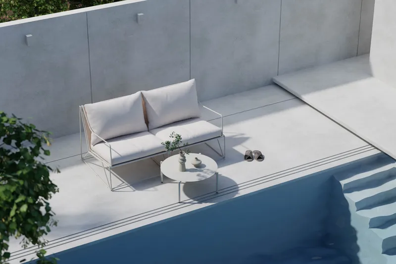 Usteryd Havesofa 2-personers med Usteryd Sofabord - Beige - Have - Udendørs miljø - Altan & terrasse - Altanmøbler