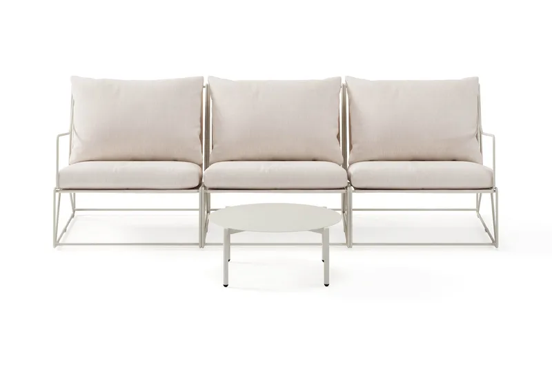 Usteryd Havesofa 3-personers med Usteryd Sofabord, Beige