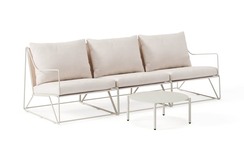 Usteryd Havesofa 3-personers med Usteryd Sofabord - Beige - Have - Udendørs miljø - Altan & terrasse - Altanmøbler