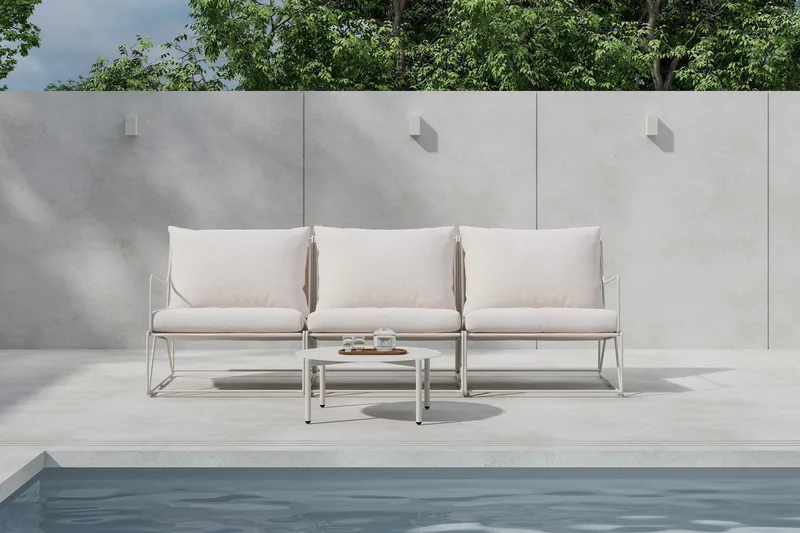 Usteryd Havesofa 3-personers med Usteryd Sofabord - Beige - Have - Udendørs miljø - Altan & terrasse - Altanmøbler