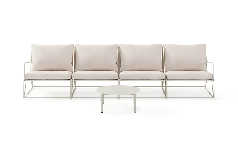 Usteryd Havesofa 4-personers med Usteryd Sofabord, Beige
