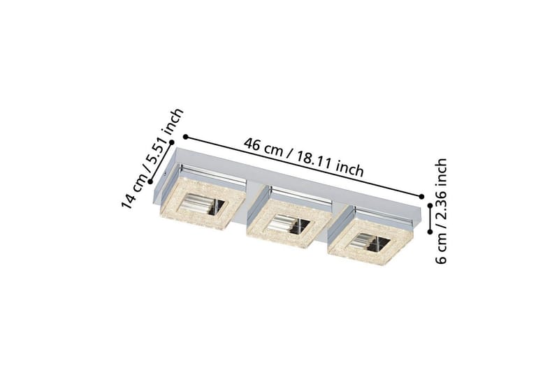 Væg-/Loftlampe Eglo Fradelo med 3 Lamper - Sølv - Have - Udendørs miljø - Altan & terrasse - Altanbelysning
