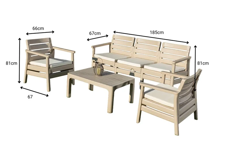 Vomira Loungegruppe udendørs - Desert Beige - Have - Udendørs miljø - Altan & terrasse - Altanmøbler