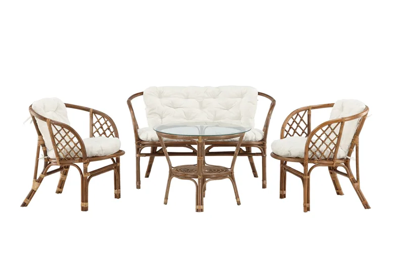 Wera Sofagruppe Udendørs 4-personers, Brun/Hvid