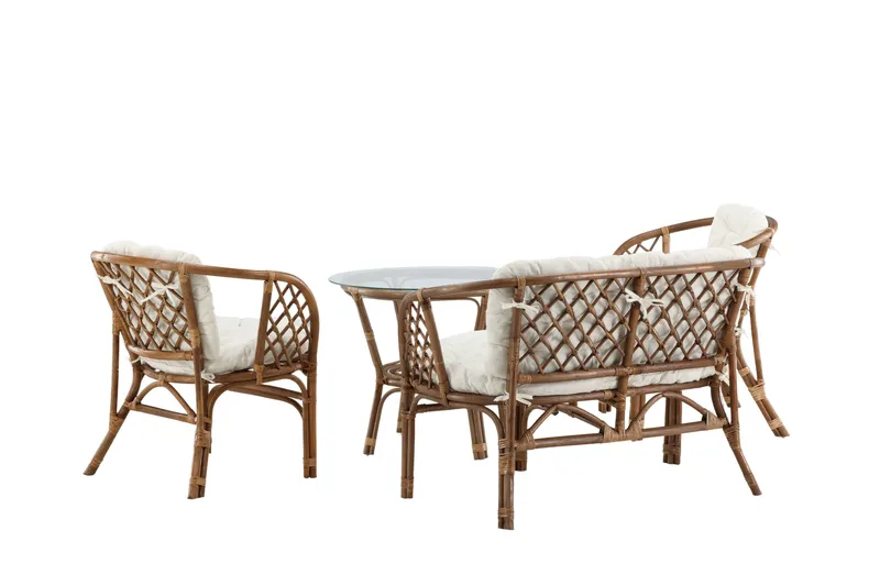 Wera Sofagruppe Udendørs 4-personers - Brun/Hvid - Have - Udendørs miljø - Altan & terrasse - Altanmøbler