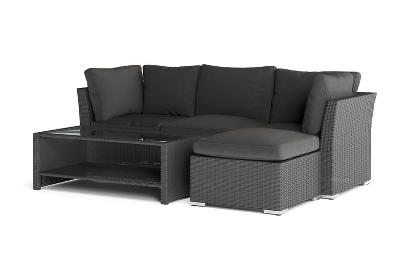 Wisconsin Premium Loungegruppe Udendørs – Sofagruppe til Terrassen i Polyrattan - Sort - Have - Udendørs miljø - Altan & terrasse - Altanmøbler