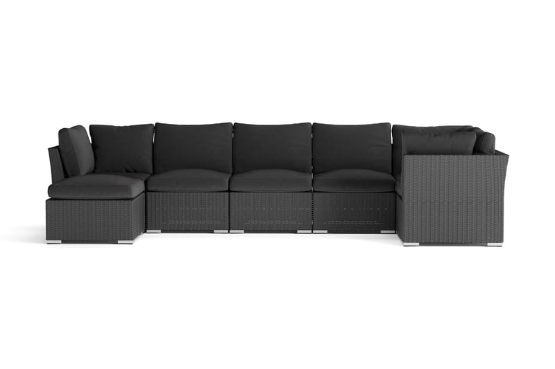 Wisconsin Premium Loungegruppe Udendørs – 8-personers Lounge i Polyrattan - Sort - Have - Udendørs miljø - Altan & terrasse - Altanmøbler
