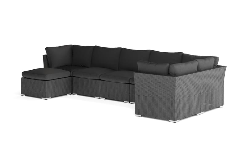 Wisconsin Premium Loungegruppe Udendørs – 8-personers Lounge i Polyrattan - Sort - Have - Udendørs miljø - Altan & terrasse - Altanmøbler