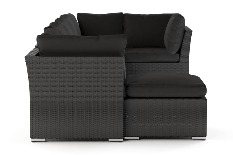 Wisconsin Premium Loungegruppe Udendørs – 8-personers Lounge i Polyrattan - Sort - Have - Udendørs miljø - Altan & terrasse - Altanmøbler