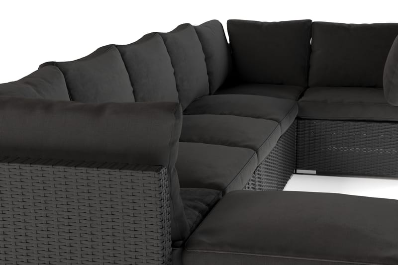 Wisconsin Premium Loungegruppe Udendørs – 8-personers Lounge i Polyrattan - Sort - Have - Udendørs miljø - Altan & terrasse - Altanmøbler