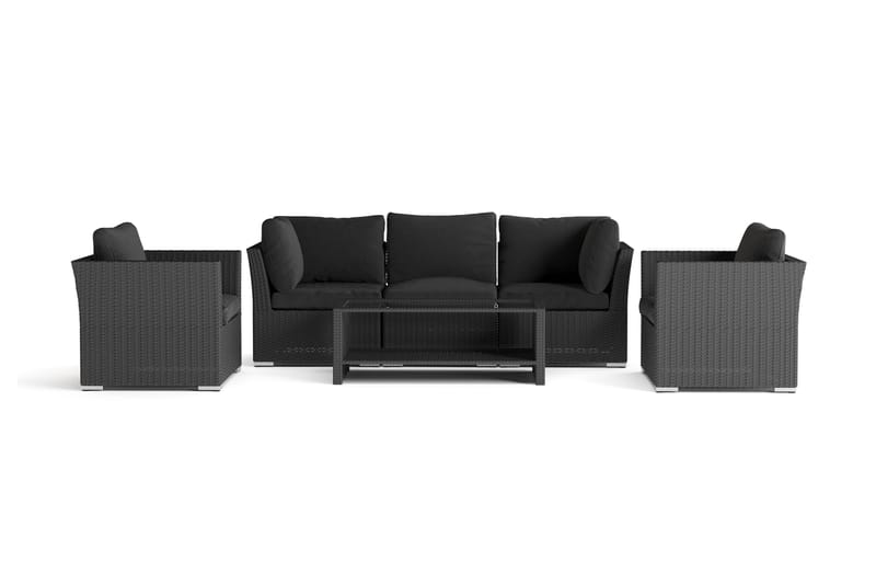 Wisconsin Premium Loungegruppe Udendørs 5-personers Polyrattan - Sort - Have - Udendørs miljø - Altan & terrasse - Altanmøbler