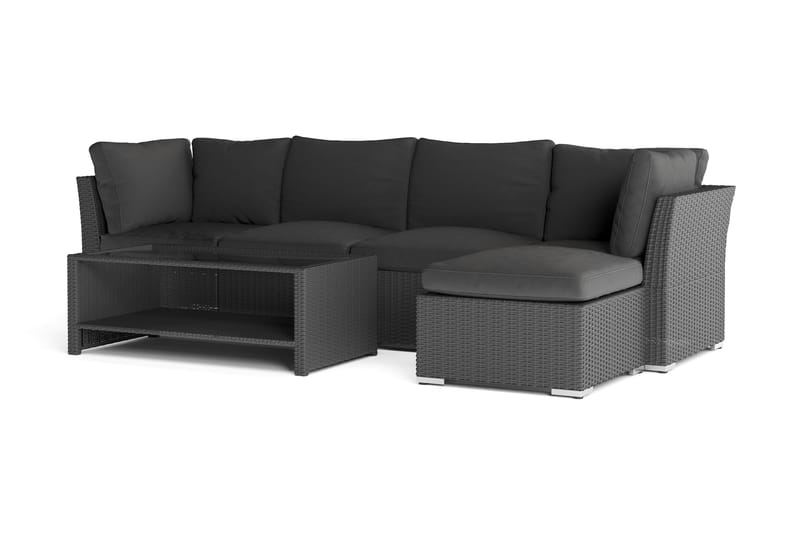 Wisconsin Premium Loungegruppe Udendørs – Sofagruppe til Terrassen i Polyrattan - Sort - Have - Udendørs miljø - Altan & terrasse - Altanmøbler