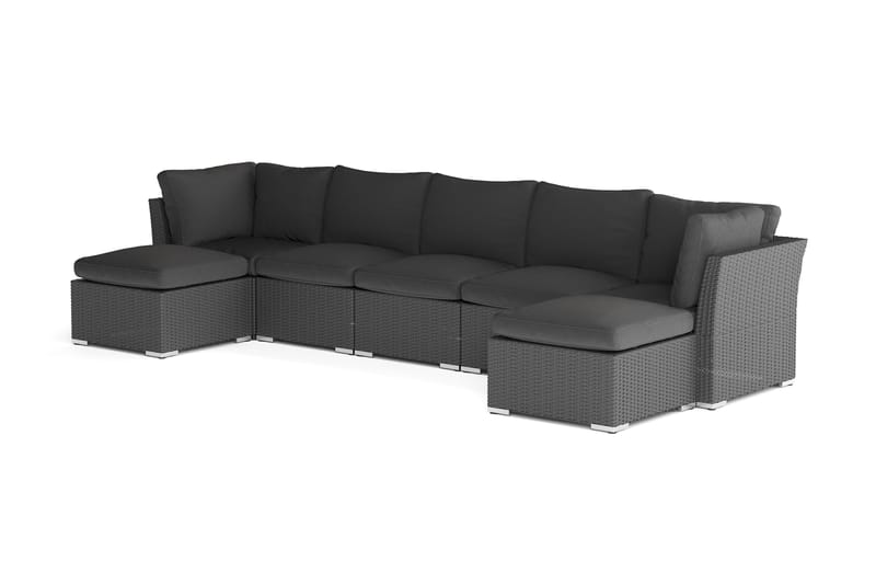 Wisconsin Premium Stor Loungegruppe Udendørs Polyrattan - Sort - Have - Udendørs miljø - Altan & terrasse - Altanmøbler