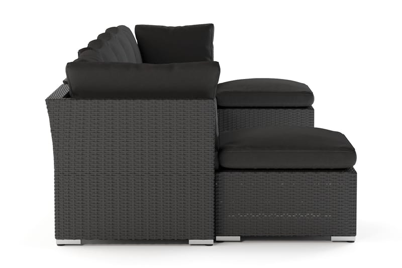 Wisconsin Premium Stor Loungegruppe Udendørs Polyrattan - Sort - Have - Udendørs miljø - Altan & terrasse - Altanmøbler