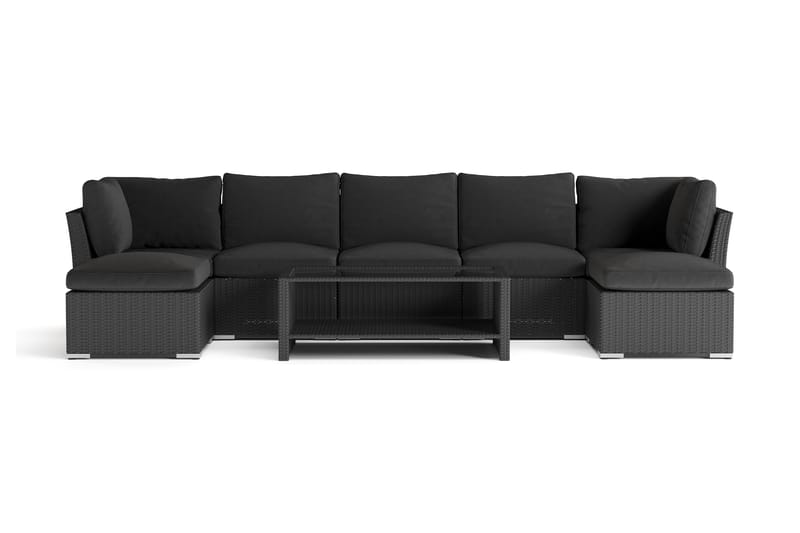 Wisconsin Premium Loungegruppe Udendørs 7-personers Polyrattan - Sort - Have - Udendørs miljø - Altan & terrasse - Altanmøbler