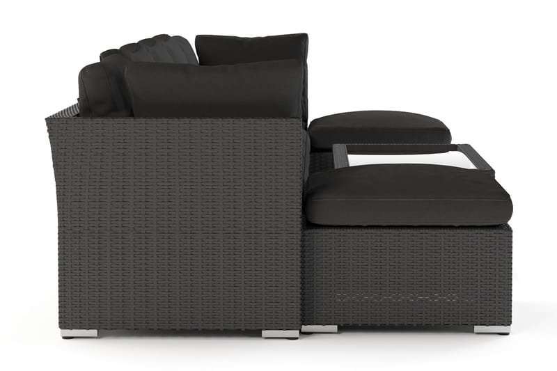Wisconsin Premium Loungegruppe Udendørs 7-personers Polyrattan - Sort - Have - Udendørs miljø - Altan & terrasse - Altanmøbler