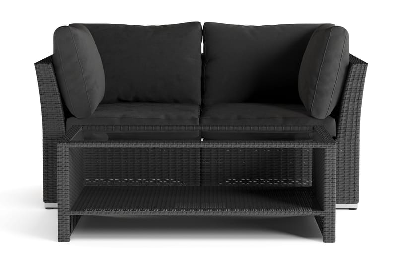 Wisconsin Premium Loungegruppe Udendørs med Armlæn 2-personers Polyrattan - Sort - Have - Udendørs miljø - Altan & terrasse - Altanmøbler