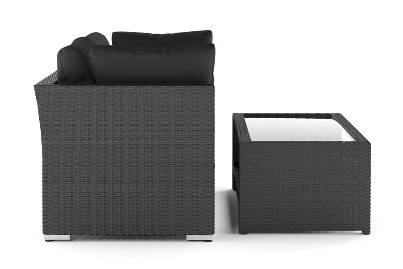 Wisconsin Premium Loungegruppe Udendørs med Armlæn 2-personers Polyrattan - Sort - Have - Udendørs miljø - Altan & terrasse - Altanmøbler