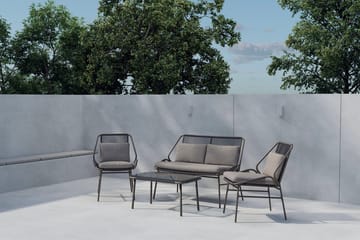 Zakynthos sofagruppe 2-personers sofa + 2 lænestole med bord udendørs - Brun - Havemøbler - Loungemøbler - Sofagrupper udendørs