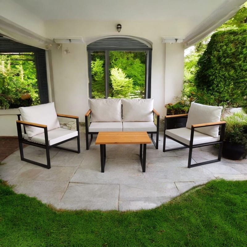 Zevric 4-personers Sofagruppe Udendørs - Beige - Have - Udendørs miljø - Altan & terrasse - Altanmøbler