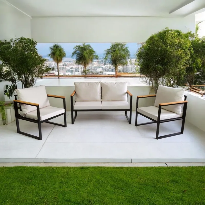 Zevric 4-personers Sofagruppe Udendørs - Beige - Have - Udendørs miljø - Altan & terrasse - Altanmøbler