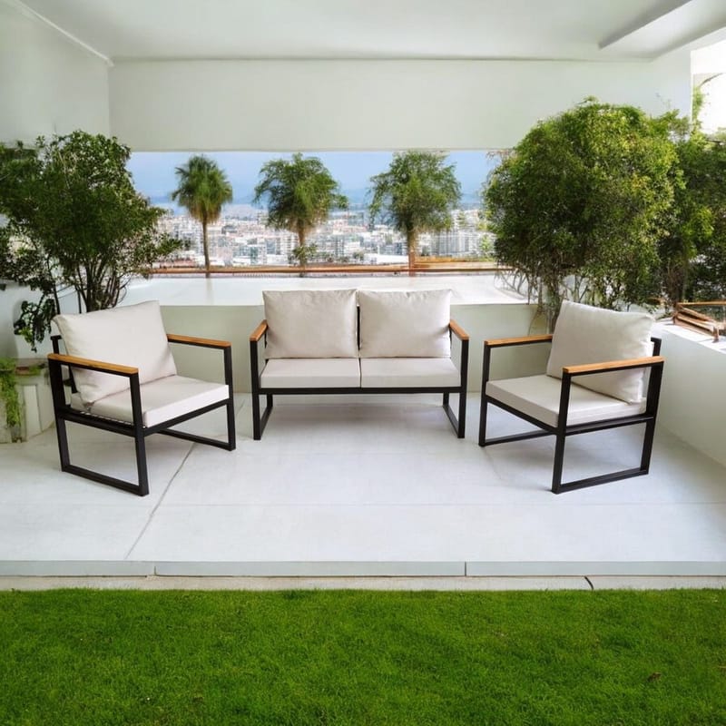 Zevric 4-personers Sofagruppe Udendørs - Beige - Have - Udendørs miljø - Altan & terrasse - Altanmøbler