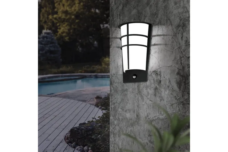 Væglampe Udendørsbelysning Eglo Breganzo 1 - Antracit/Hvid - Have - Udendørs miljø - Entré - Entrébelysning