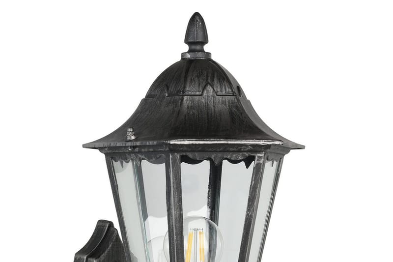 Væglampe Udendørsbelysning Eglo Navedo med Sensor Sort, Sølvpatineret Klar - Sort/Sølv - Have - Udendørs miljø - Entré - Entrébelysning