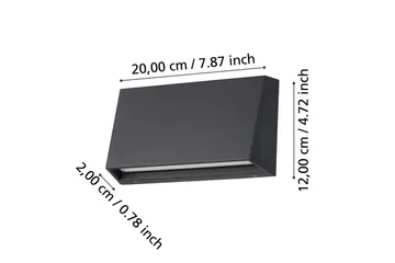 Væglampe Udendørsbelysning Eglo Spongano 120 mm - Antracit - Have - Udendørs miljø - Entré - Entrébelysning