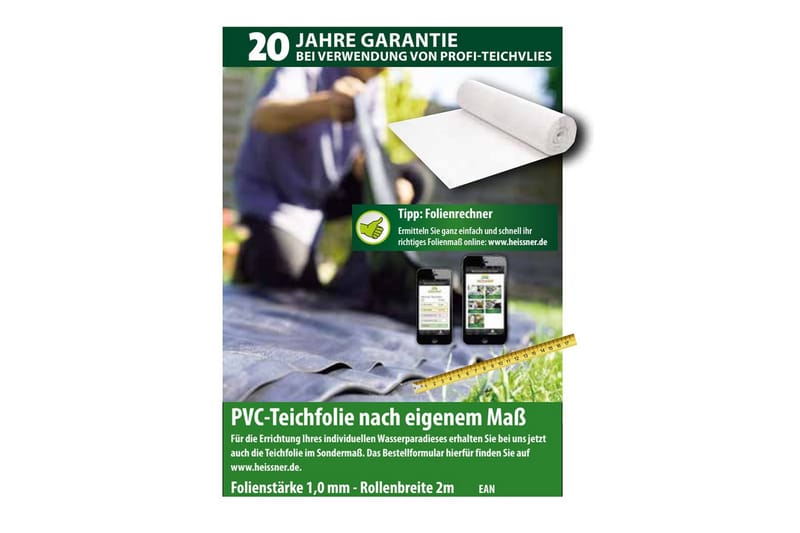 Dug Heissner PVC 0,5 mm, 4 x 6 m (24 kvm) - 0,5 mm, 4 x 6 m (24 kvm) - Have - Udendørs miljø - Havedekoration - Damme & springvand