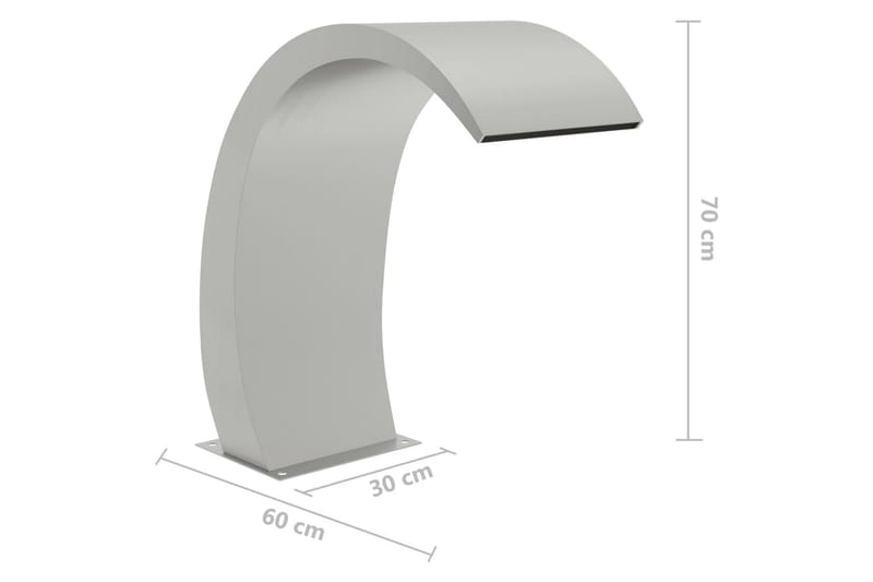 fontæne til pool med LED'er 30x60x70 cm rustfrit stål 304 - Sølv - Have - Udendørs miljø - Havedekoration - Damme & springvand