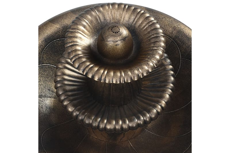 Fuglebad Med Springvand 50x91 cm Plastik Bronzefarvet - Brun - Have - Udendørs miljø - Havedekoration - Damme & springvand