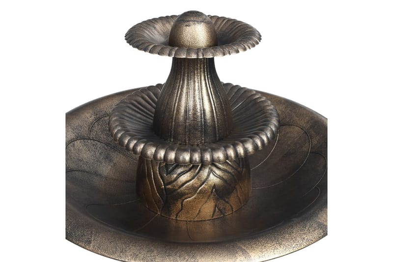 Fuglebad Med Springvand 50x91 cm Plastik Bronzefarvet - Brun - Have - Udendørs miljø - Havedekoration - Damme & springvand