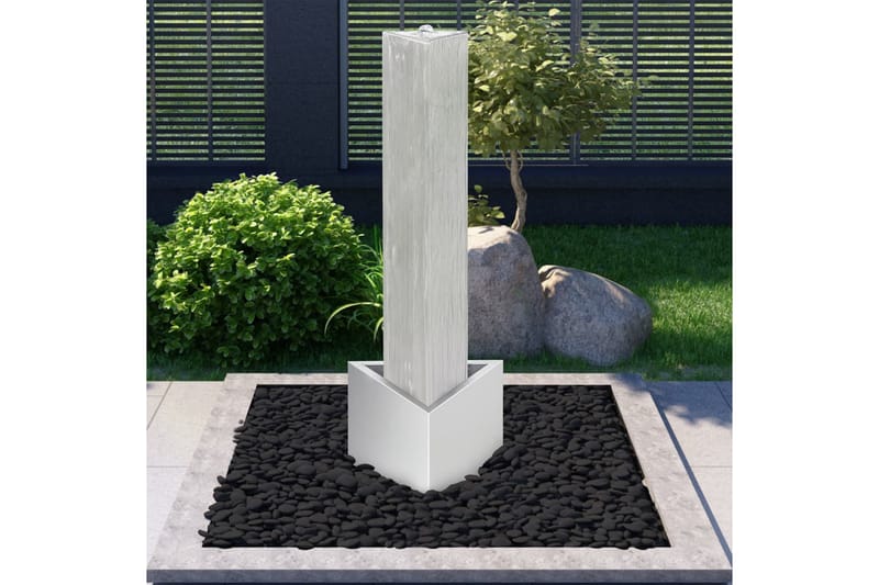 Havespringvand 37,7X32,6X110 cm Rustfrit St�ål Sölvfarvet - Have - Udendørs miljø - Havedekoration - Damme & springvand