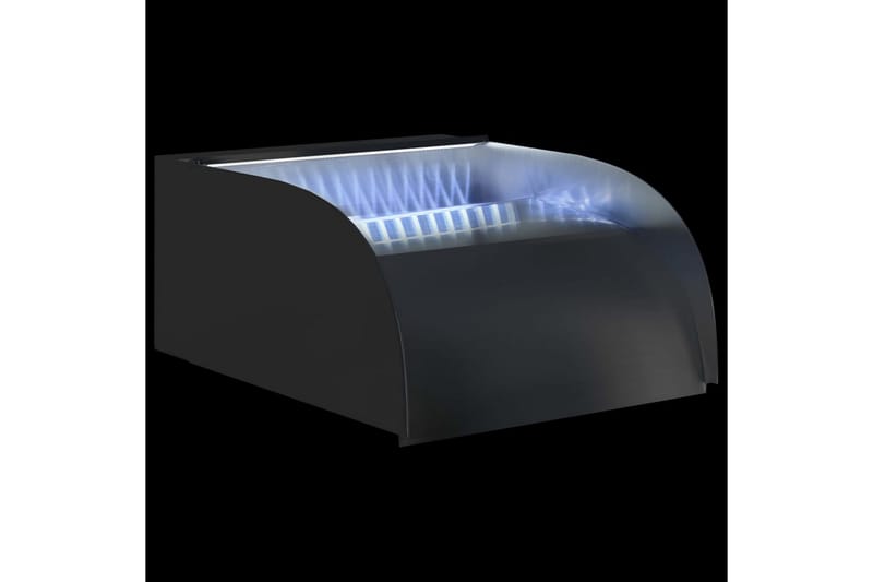 havespringvand med LED-lys 30x34x14 cm rustfrit stål 304 - Sølv - Have - Udendørs miljø - Havedekoration - Damme & springvand