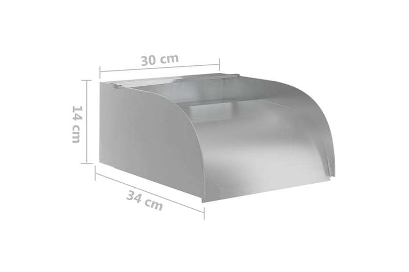 havespringvand med LED-lys 30x34x14 cm rustfrit stål 304 - Sølv - Have - Udendørs miljø - Havedekoration - Damme & springvand