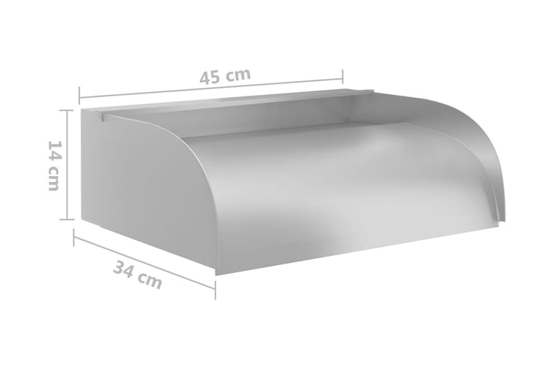 havespringvand med LED-lys 45x34x14 cm rustfrit stål 304 - Sølv - Have - Udendørs miljø - Havedekoration - Damme & springvand