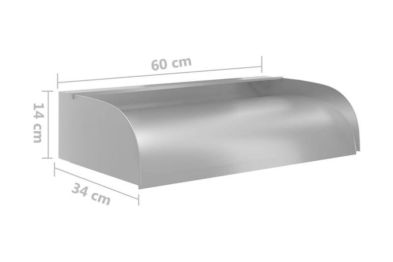 havespringvand med LED-lys 60x34x14 cm rustfrit stål 304 - Sølv - Damme & springvand - Vandfald dam