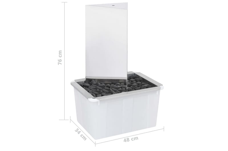 Havespringvand Med Pumpe 76 cm Trekantet Rustfrit Stål - Have - Udendørs miljø - Havedekoration - Damme & springvand