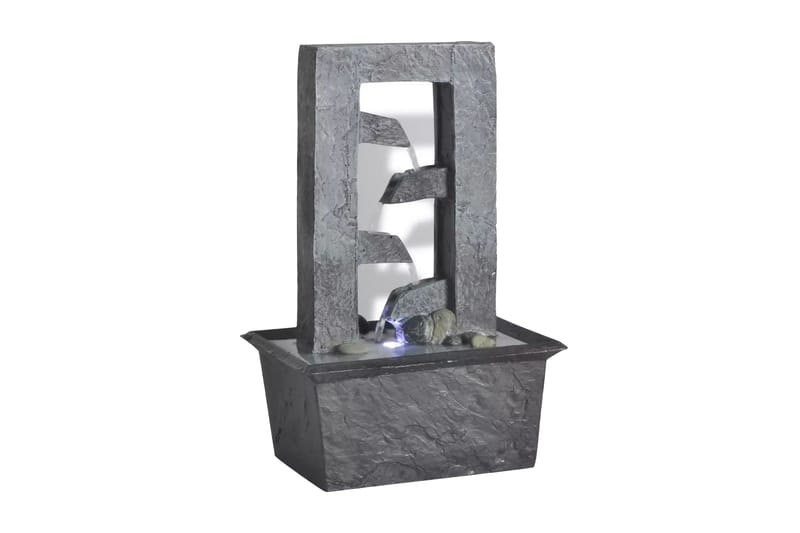 Indendørs Springvand Med Led-Lysdiode, Polyresin - Grå - Have - Udendørs miljø - Havedekoration - Damme & springvand