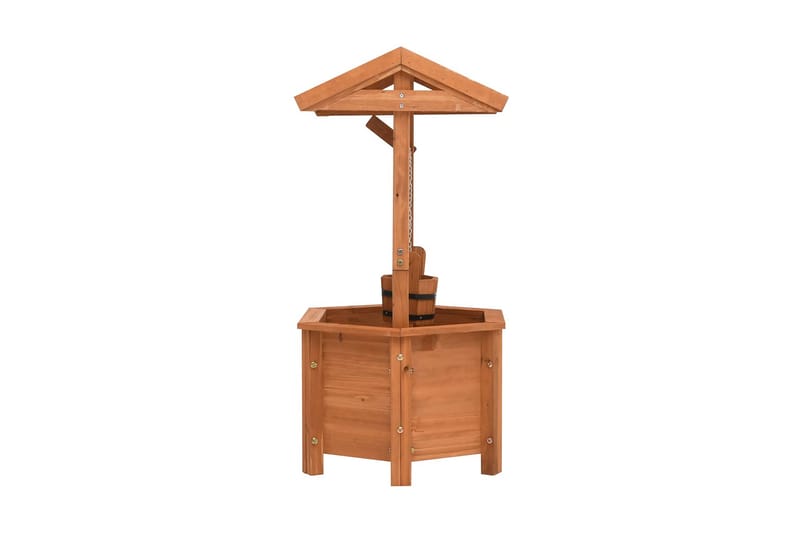 Plantekasse ønskebrønd 40x40x84 cm fyrretræ - Brun - Have - Udendørs miljø - Havedekoration - Damme & springvand