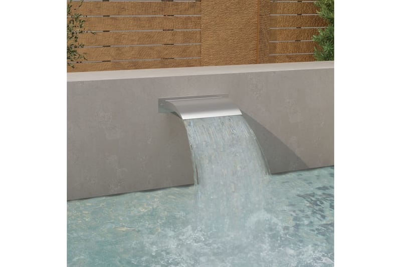 poolfontæne 45x9x26 cm rustfrit stål sølvfarvet - Sølv - Damme & springvand - Havespringvand