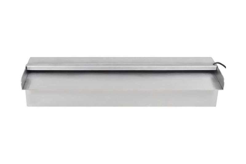 Rektangulær Vandfaldsfontæne Med Led-Lys Rustfrit Stål 45 Cm - Have - Udendørs miljø - Havedekoration - Damme & springvand