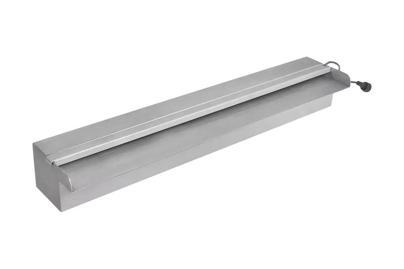 Rektangulær Vandfaldsfontæne Med Led-Lys Rustfrit Stål 60 Cm - Have - Udendørs miljø - Havedekoration - Damme & springvand