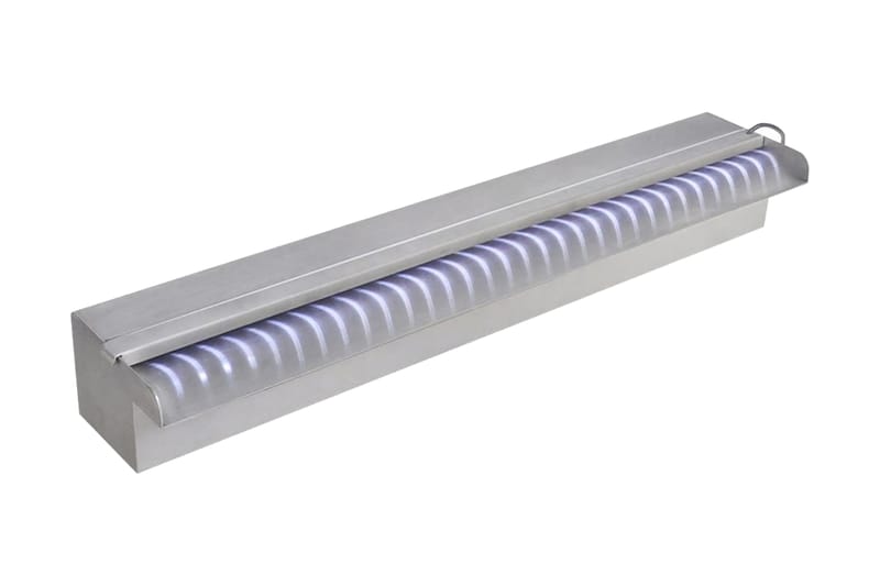 Rektangulær Vandfaldsfontæne Med Led-Lys Rustfrit Stål 60 Cm - Have - Udendørs miljø - Havedekoration - Damme & springvand