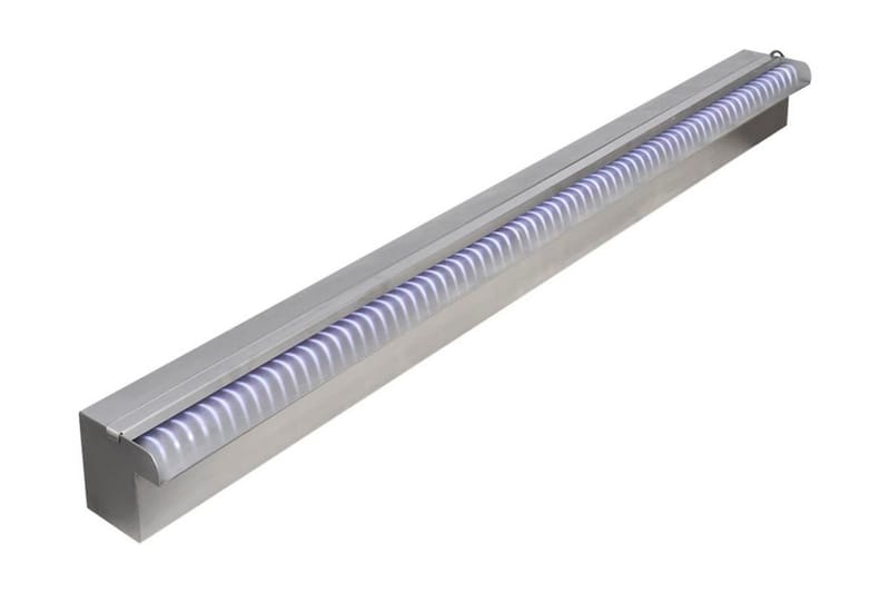 Rektangulær Vandfaldsfontæne Med Led-Lys Rustfrit Stål 90 Cm - Have - Udendørs miljø - Havedekoration - Damme & springvand