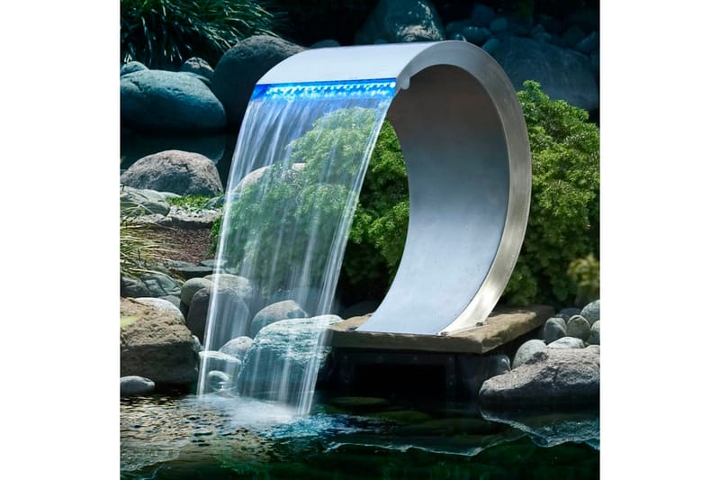 Ubbink Mamba vandfald rustfrit stål med LED-lys - Damme & springvand - Vandfald dam